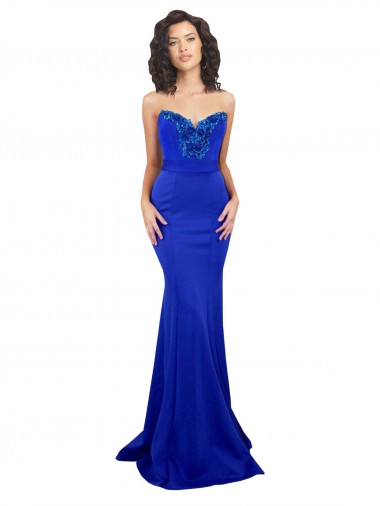 Cheap Sweetheart Flower Neckline High Neck Crepe Bridesmaid Dress