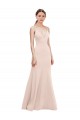 Deep V-Neck and Back Long Crepe Bridesmaid Dress