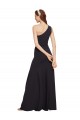 Fit and Flare Crepe Bridesmaid Dress with One Shoulder