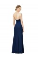Strapless Fit and Flare Long Crepe Bridesmaid Dress with Knot and Slit