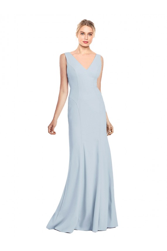 Sleeveless Seamed Bodice Trumpet Bridesmaid Dress