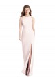 Diamond Cutout Back Trumpet Bridesmaid Dress with Front Slit