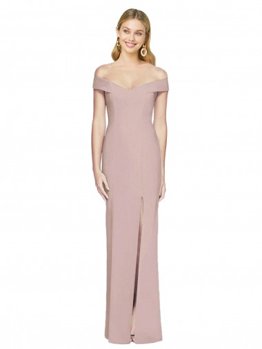 Cheap Off the Shoulder Criss Cross Back Trumpet Bridesmaid Dress