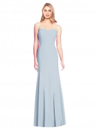Cheap Sweetheart Strapless Flared Skirt Maxi Bridesmaid Dress