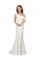 One Shoulder Crepe Bridesmaid Dress with Draped Off the Shoulder Strap