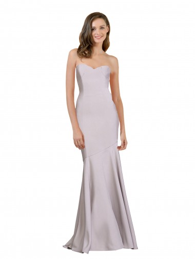 Cheap Crepe Mermaid Bridesmaid Dress with Low Back