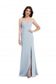 Strapless Notch Crepe Bridesmaid Dress with Front Slit