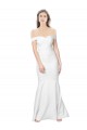 Mermaid Off the Shoulder Long Crepe Bridesmaid Dress with Low Back