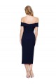 Midi Length Short Crepe Bridesmaid Dress with Side Split