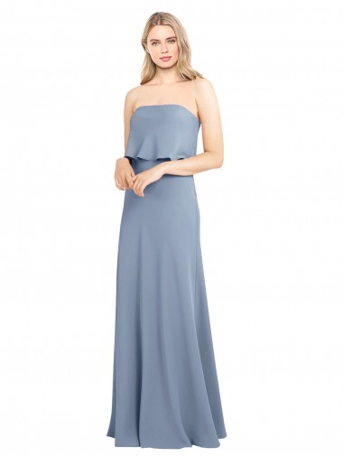 Cheap High Neck Sheath Sleeveless Stretch Crepe Bridesmaid Dress