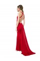 High Neck Mermaid Open Back Crepe Maxi Bridesmaid Dress with Train Detail