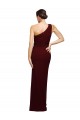 One Shoulder Sheath Crepe Bridesmaid Dress with High Side Split