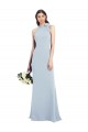 Halter Bow Neck Open Back Soft Full Length Trumpet Bridesmaid Dress