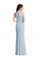 Halter Maxi Bridesmaid Dress with Cascade Ruffle Slit