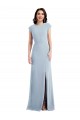 Cap Sleeve Open Back Trumpet Bridesmaid Dress with Front Slit