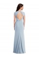 Cap Sleeve Open Back Trumpet Bridesmaid Dress with Front Slit