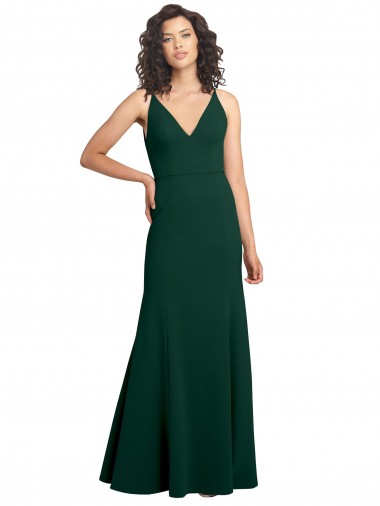 Cheap Form Fitting Stretch Crepe A-Line Bridesmaid Dress