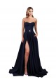 Sweetheart Neckline Low Back Long Crepe Bridesmaid Dress with High Leg Spit