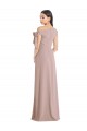 Off the Shoulder Tie Detail Maxi Bridesmaid Dress with Front Slit