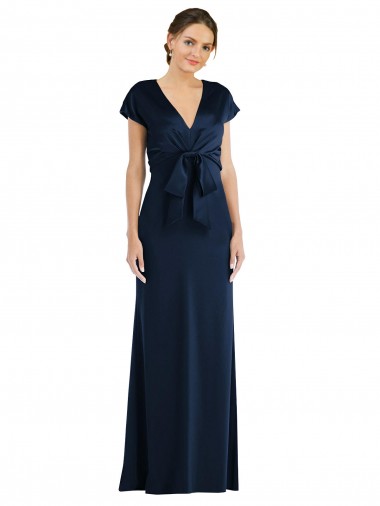 Cheap Soft Bow Blouson Bodice Trumpet Bridesmaid Dress