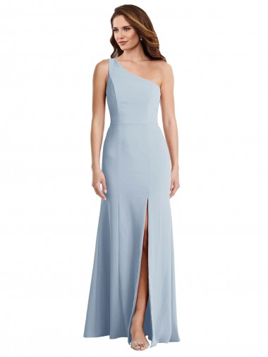Cheap Bold One Shoulder Trumpet Maxi Bridesmaid Dress