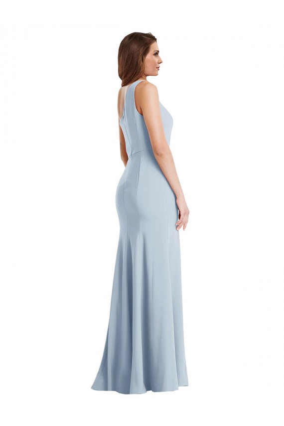 Bold One Shoulder Trumpet Maxi Bridesmaid Dress