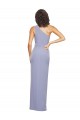 Floor Length One Shoulder Crepe Bridesmaid Dress with Pencil Skirt and Side Split