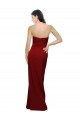 Straight Pencil Skirt Long Sweetheart Crepe Bridesmaid Dress with High Side Split