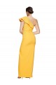 One Shoulder Floor Length Crepe Bridesmaid Dress with Thigh High Split