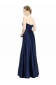 Floor Length Sweetheart Neckline Stretch Satin Bridesmaid Dress with Belt