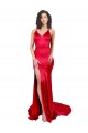 Mermaid Open Back Long Stretch Satin Bridesmaid Dress with High Slit
