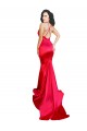 Mermaid Open Back Long Stretch Satin Bridesmaid Dress with High Slit