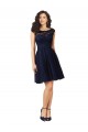 Short Bateau Neck Tulle Bridesmaid Dress with Lace Bodice