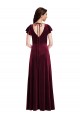Flutter Sleeve Velvet Maxi Bridesmaid Dress with Pockets