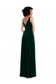 Floor Length Velvet Maxi Bridesmaid Dress with Shirred Bodice and Front Slit